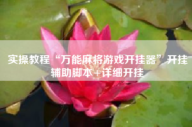 实操教程“万能麻将游戏开挂器”开挂辅助脚本+详细开挂
