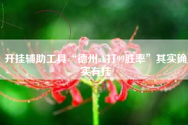 开挂辅助工具“德州ak打99胜率	”其实确实有挂