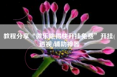 教程分享“微乐跑得快开挂免费	”开挂(透视)辅助神器