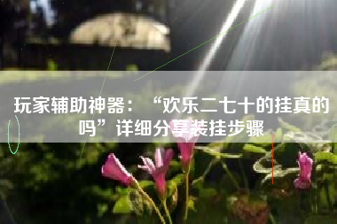 玩家辅助神器：“欢乐二七十的挂真的吗	”详细分享装挂步骤