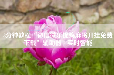 3分钟教程“微信微乐捉鸡麻将开挂免费下载”辅助器 - 实时智能