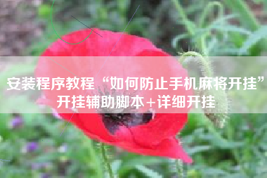 安装程序教程“如何防止手机麻将开挂”开挂辅助脚本+详细开挂