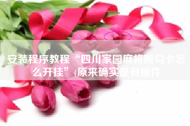 安装程序教程“四川家园麻将断勾卡怎么开挂”(原来确实是有插件