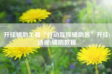 开挂辅助工具“行动互娱辅助器	”开挂(透视)辅助教程