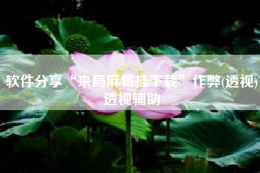 软件分享“来局麻将挂下载”作弊(透视)透视辅助