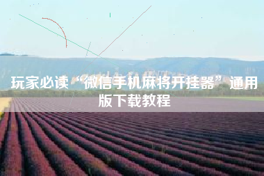 玩家必读“微信手机麻将开挂器”通用版下载教程