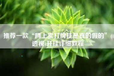 推荐一款“网上卖打牌挂是真的假的	”(透视)开挂详细教程