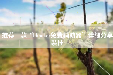 推荐一款“hhpoker免费辅助器”详细分享装挂