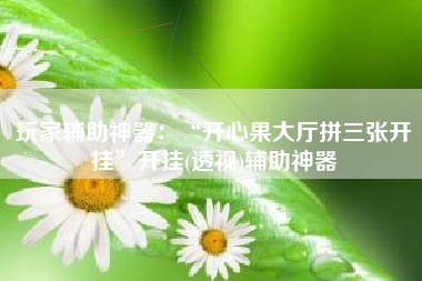 玩家辅助神器：“开心果大厅拼三张开挂	”开挂(透视)辅助神器
