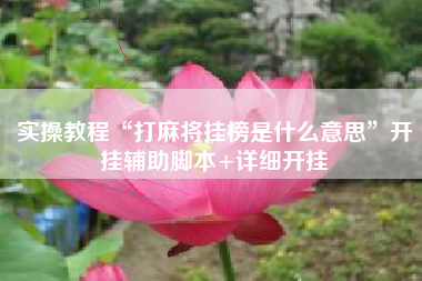 实操教程“打麻将挂榜是什么意思”开挂辅助脚本+详细开挂