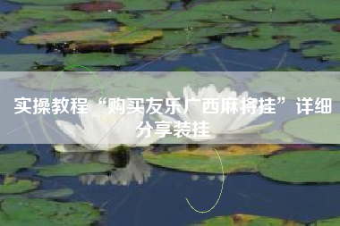 实操教程“购买友乐广西麻将挂	”详细分享装挂