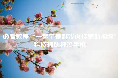 必看教程“一起宁德游戏内挂辅助视频”科技辅助神器手机