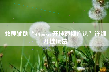 教程辅助“AApoker开挂透视方法”详细开挂玩法