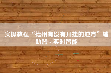 实操教程“德州有没有开挂的地方”辅助器 - 实时智能