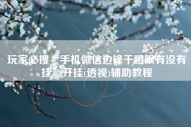 玩家必搜“手机微信边锋干瞪眼有没有挂”开挂(透视)辅助教程