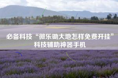 必备科技“微乐锄大地怎样免费开挂	”科技辅助神器手机