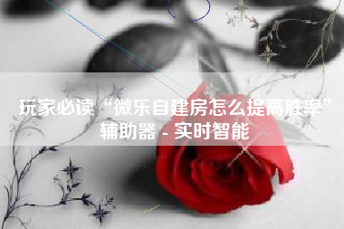 玩家必读“微乐自建房怎么提高胜率	”辅助器 - 实时智能