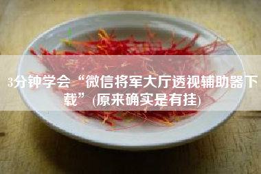 3分钟学会“微信将军大厅透视辅助器下载”(原来确实是有挂)