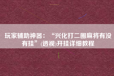 玩家辅助神器：“兴化打二圈麻将有没有挂”(透视)开挂详细教程