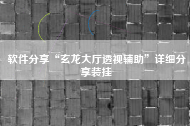 软件分享“玄龙大厅透视辅助”详细分享装挂