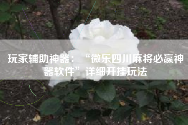 玩家辅助神器：“微乐四川麻将必赢神器软件”详细开挂玩法