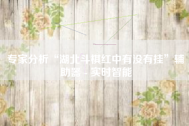 专家分析“湖北斗棋红中有没有挂”辅助器 - 实时智能