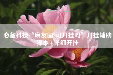 必备科技“麻友圈2可开挂吗	”开挂辅助脚本+详细开挂