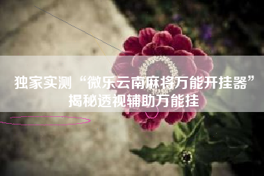 独家实测“微乐云南麻将万能开挂器	”揭秘透视辅助万能挂