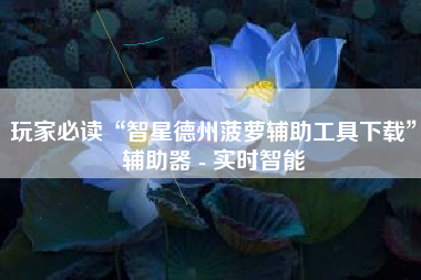 玩家必读“智星德州菠萝辅助工具下载	”辅助器 - 实时智能