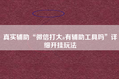 真实辅助“微信打大a有辅助工具吗”详细开挂玩法