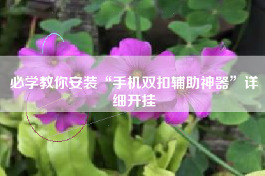 必学教你安装“手机双扣辅助神器”详细开挂