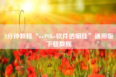 3分钟教程“wePOke软件透明挂”通用版下载教程