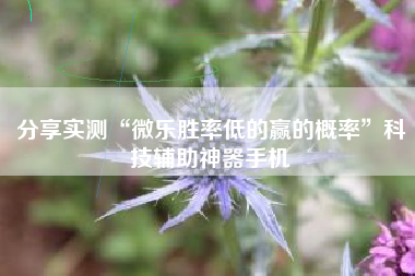 分享实测“微乐胜率低的赢的概率”科技辅助神器手机