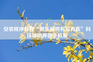 安装程序教程“微乐麻将有没有挂”科技辅助神器手机版