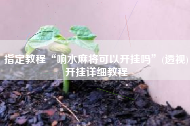 指定教程“响水麻将可以开挂吗”(透视)开挂详细教程
