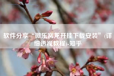 软件分享“微乐窝龙开挂下载安装”(详细透视教程)-知乎