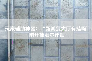 玩家辅助神器：“新鸿狐大厅有挂吗”附开挂脚本详细