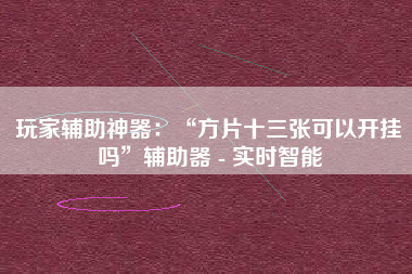 玩家辅助神器：“方片十三张可以开挂吗”辅助器 - 实时智能