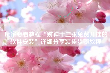 玩家必看教程“财神十三张免费开挂的软件安装	”详细分享装挂步骤教程