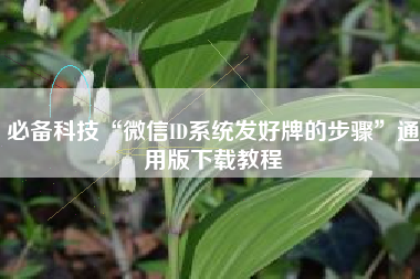 必备科技“微信ID系统发好牌的步骤”通用版下载教程