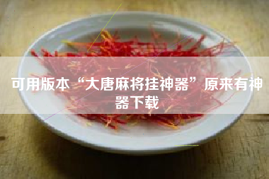 可用版本“大唐麻将挂神器”原来有神器下载