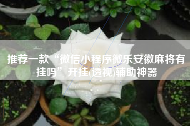 推荐一款“微信小程序微乐安徽麻将有挂吗”开挂(透视)辅助神器