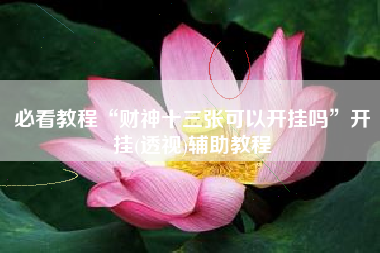 必看教程“财神十三张可以开挂吗	”开挂(透视)辅助教程
