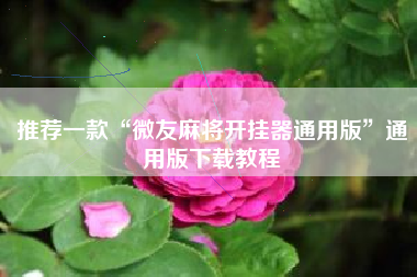 推荐一款“微友麻将开挂器通用版	”通用版下载教程