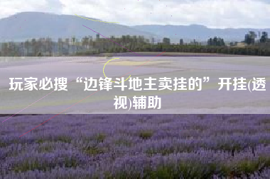 玩家必搜“边锋斗地主卖挂的”开挂(透视)辅助