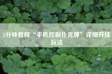 3分钟教程“手机控制扑克牌”详细开挂玩法