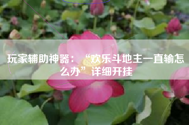 玩家辅助神器：“欢乐斗地主一直输怎么办”详细开挂