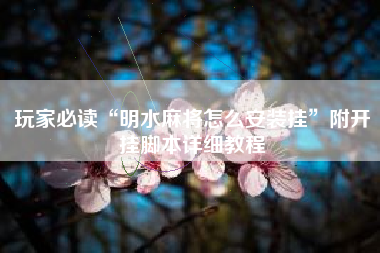 玩家必读“明水麻将怎么安装挂	”附开挂脚本详细教程