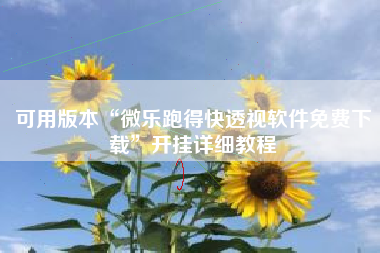 可用版本“微乐跑得快透视软件免费下载”开挂详细教程