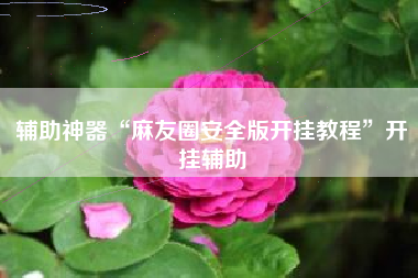 辅助神器“麻友圈安全版开挂教程”开挂辅助